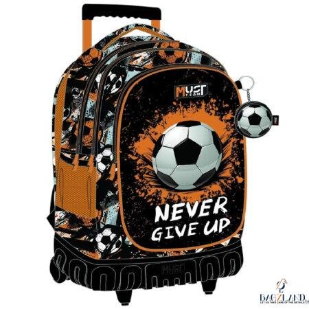 Cartable a roulettes MUST NEVER GIVE UP  44 cm