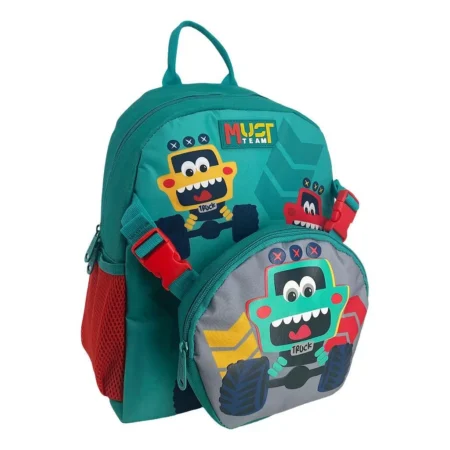 Sac a dos creche Must happy Trucks AVEC GOUTER 36 cm
