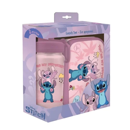 Set de gourde et lunchbox Must Stitch & Angel pink
