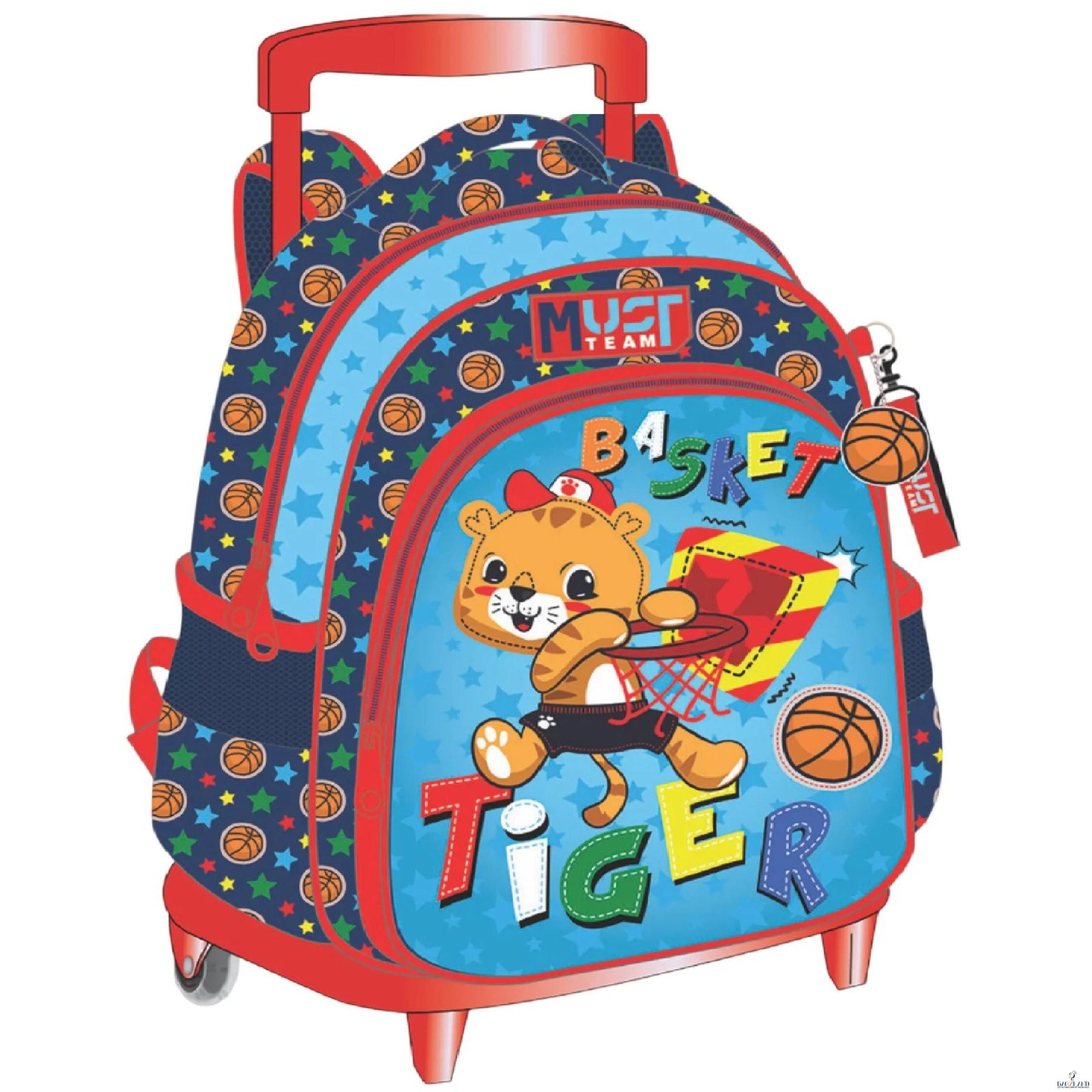 Cartable a roulettes Crèche MUST Tiger Basketball 31 cm