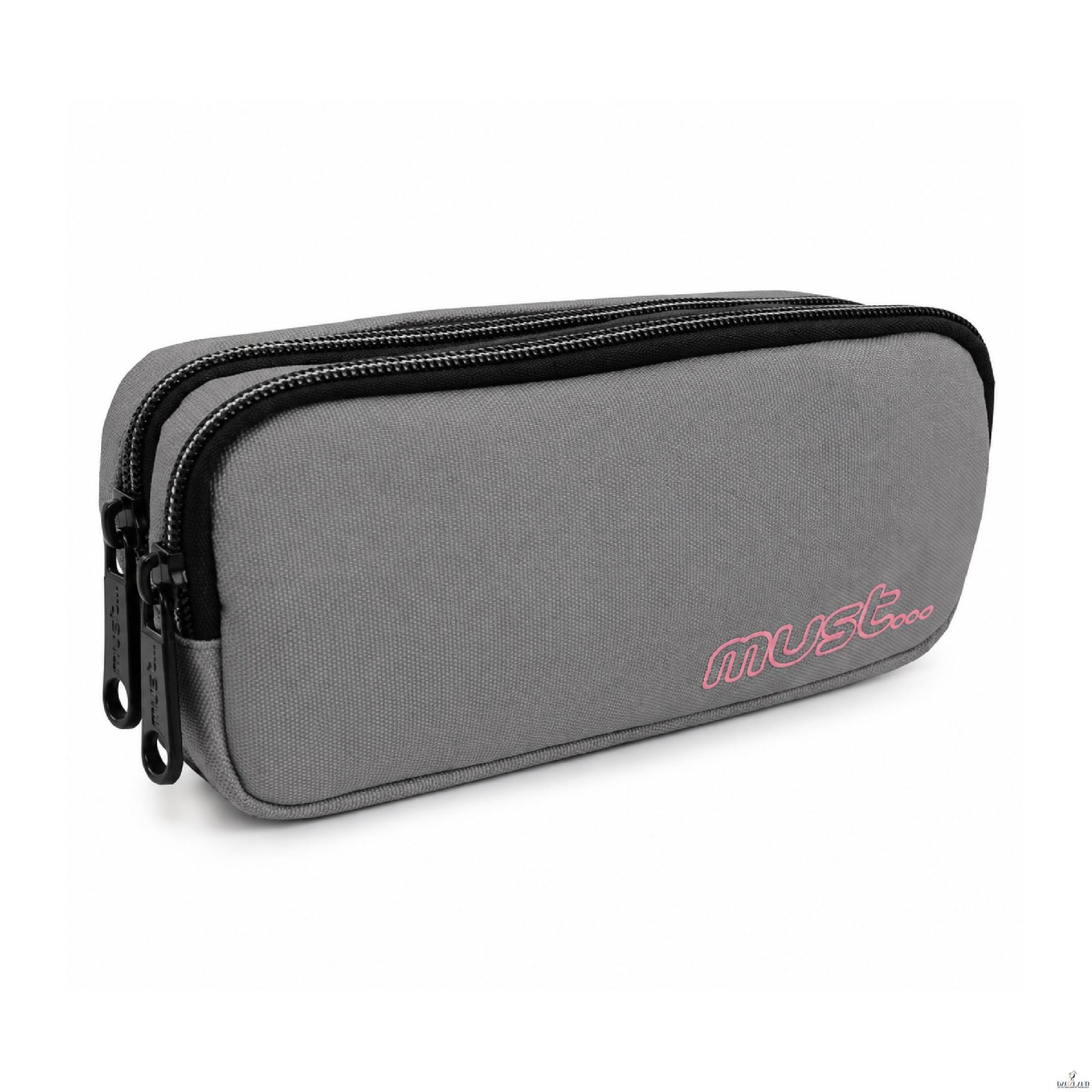 Trousse Must Gris double compartiment