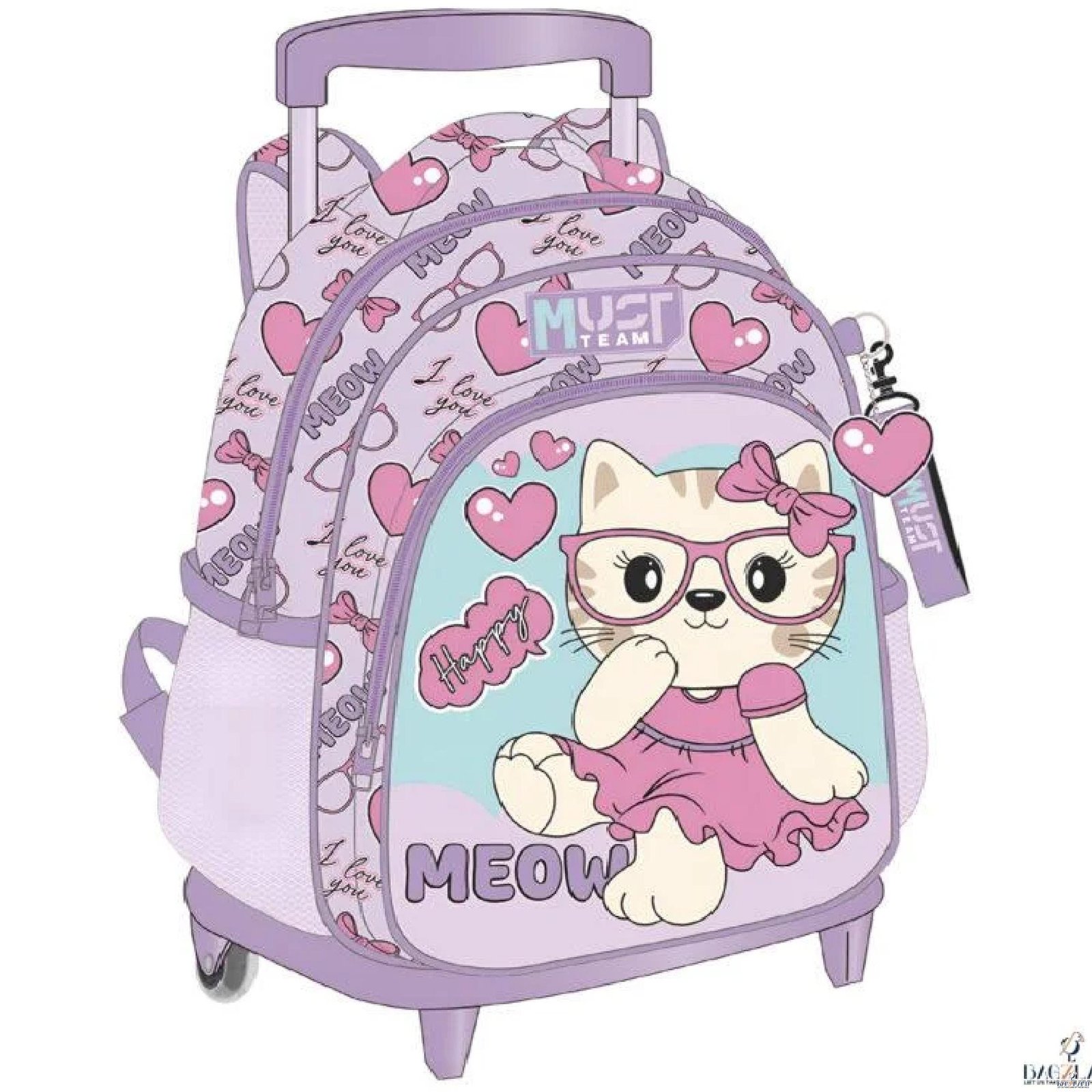 Cartable a roulettes Creche MUST Meow With Glasses 31 cm