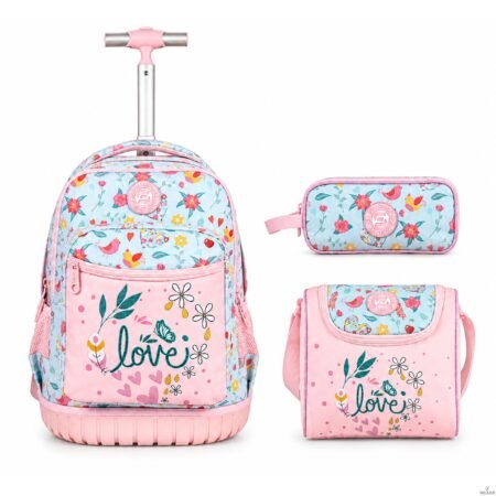 Cartable a roulettes SUPERPACK PASTEL LOVE 3pcs
