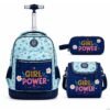 Cartable a roulettes SUPERPACK GIRL POWER 3pcs