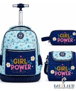 Cartable a roulettes SUPERPACK GIRL POWER 3pcs