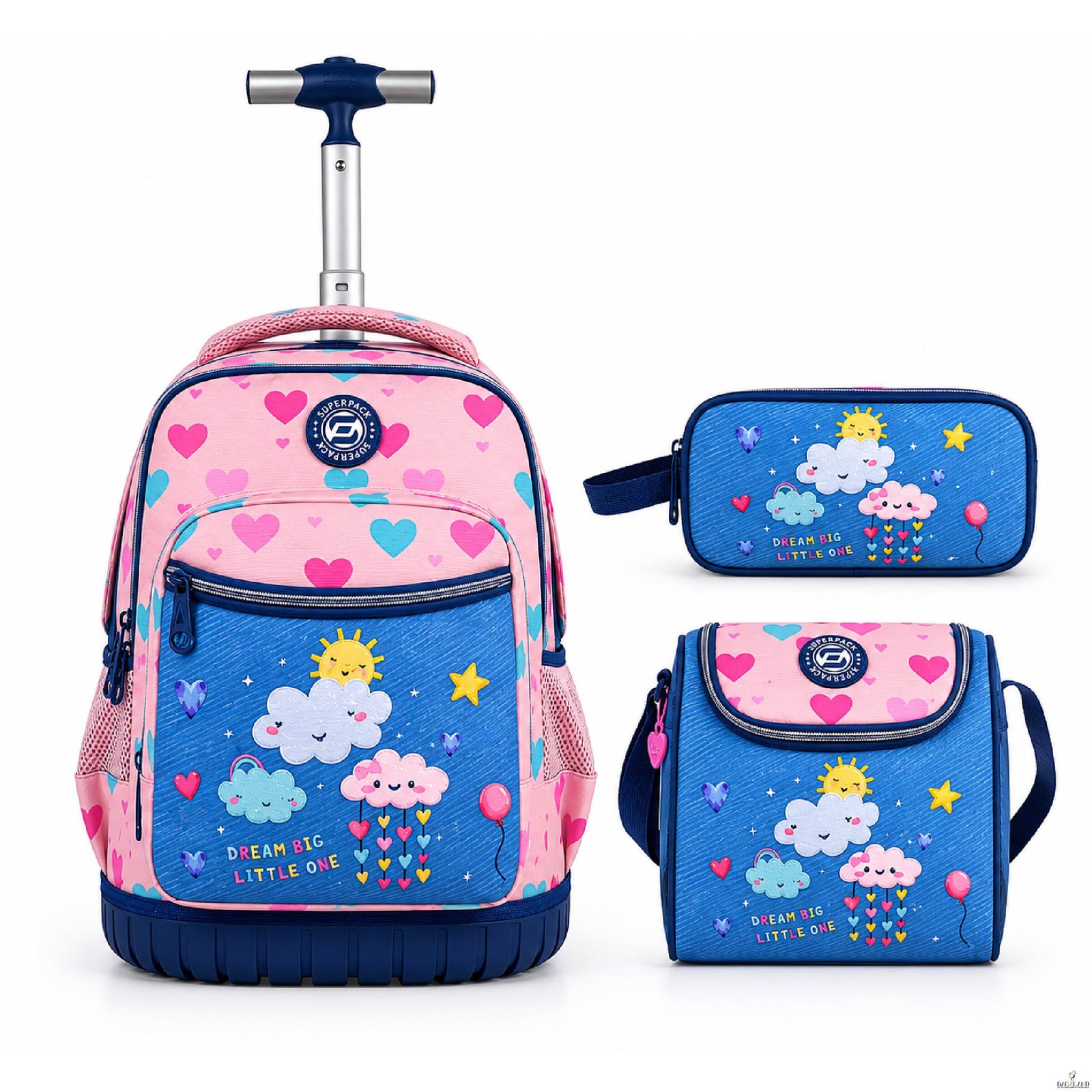 Cartable a roulettes SUPERPACK DREAM BIG LIL ONE 3pcs