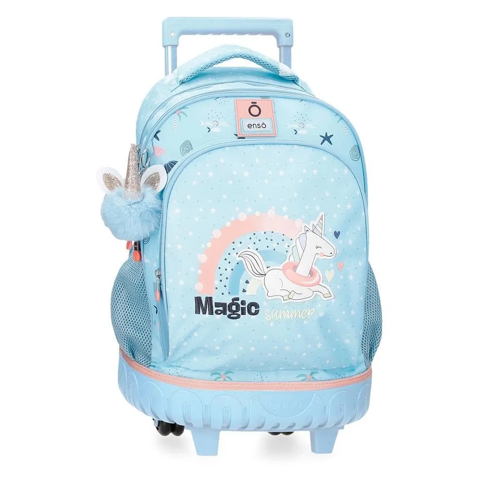 Cartable a roulettes ENSO Magic Summer Blue  44 cm
