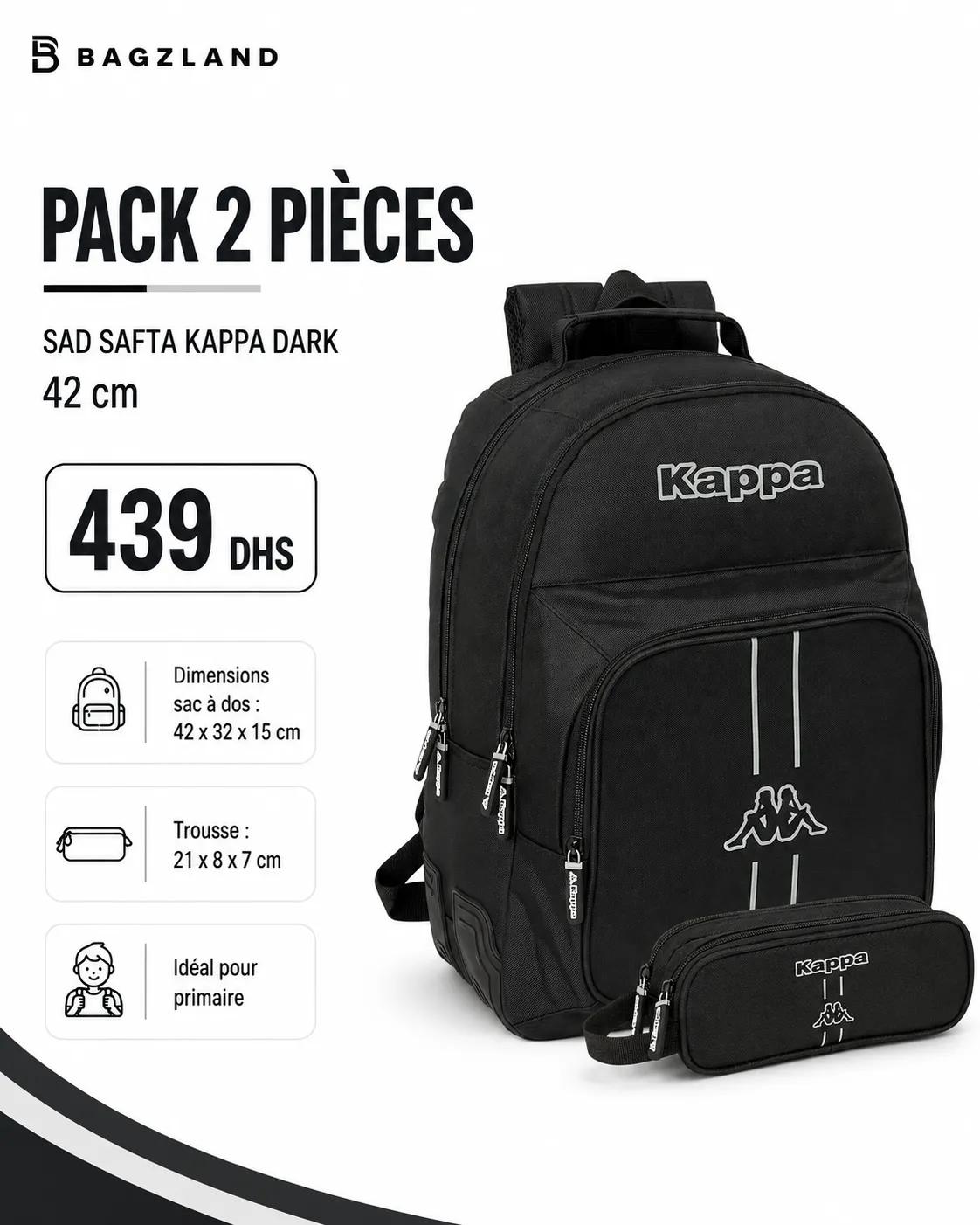 PACK 2 pieces RLT SAFTA umbro jet black 45 cm – Image 2
