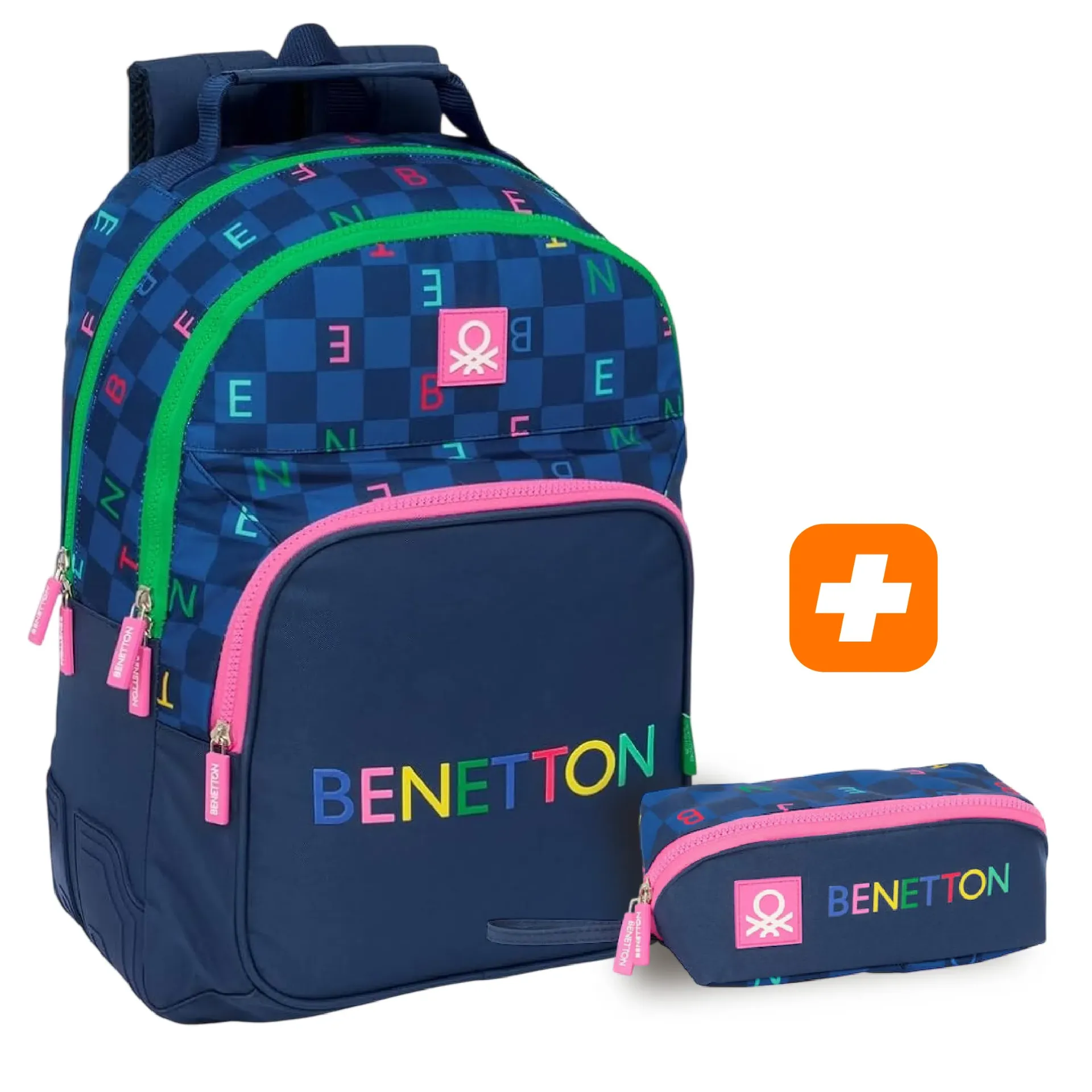 PACK 2 pieces SAD SAFTA Benetton "Damero" 42 cm