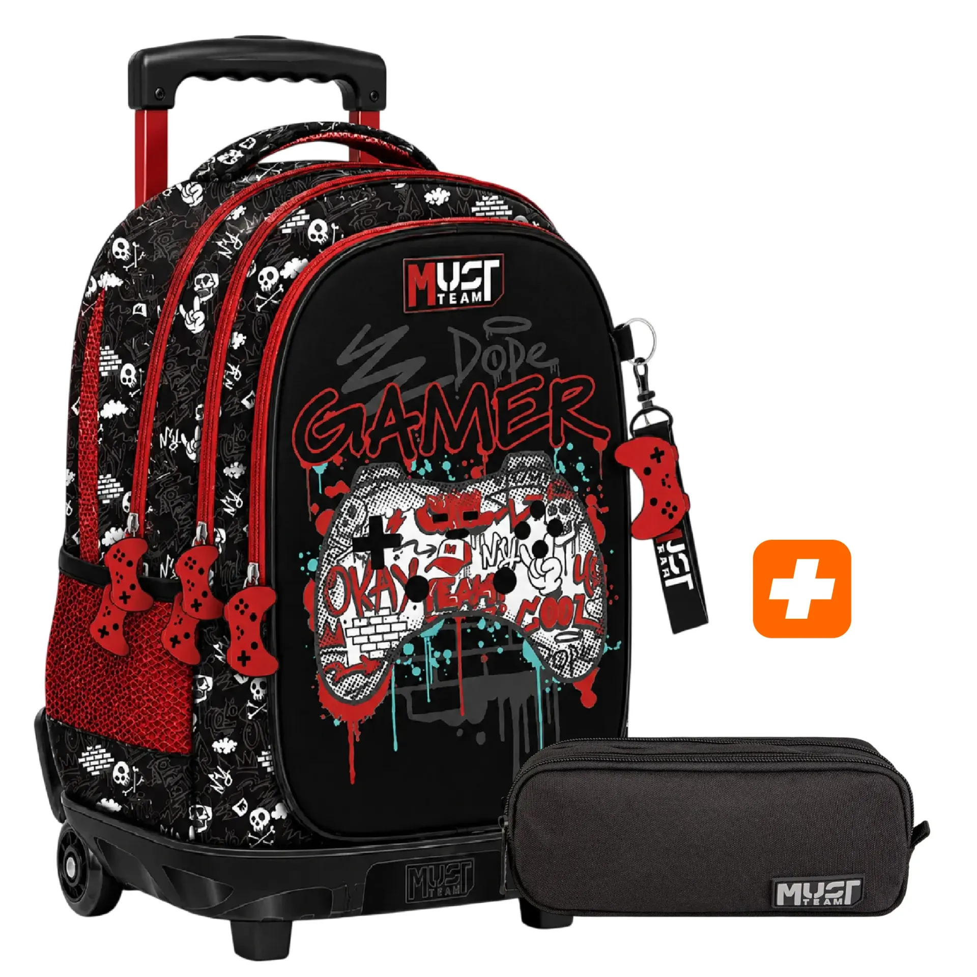 PACK SAC A DOS 3 pieces Dope gamer 43 cm