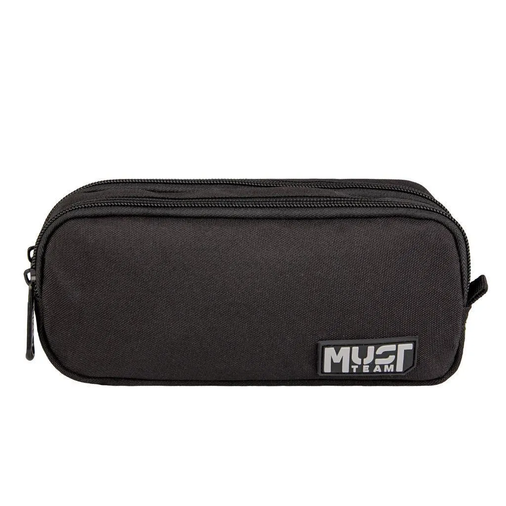 Trousse Must Monochrome Black gray double compartiments
