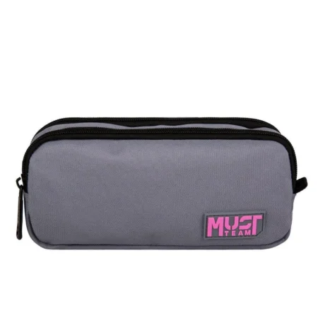 Trousse Must Monochrome Gray with Pink double compartiments